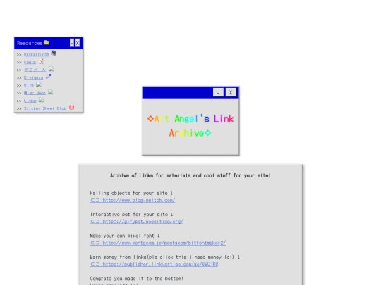 links screenshot
