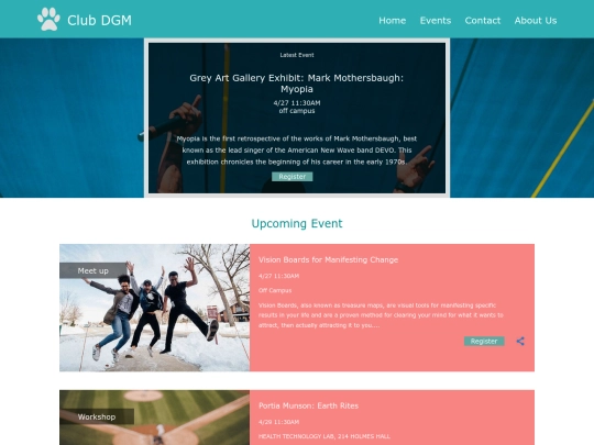 Events screenshot
