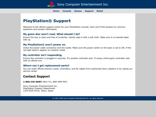 support screenshot