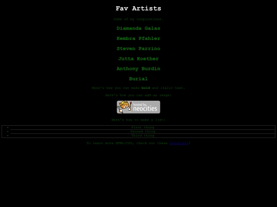 artists screenshot