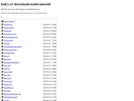 downloads/audio/miscold screenshot