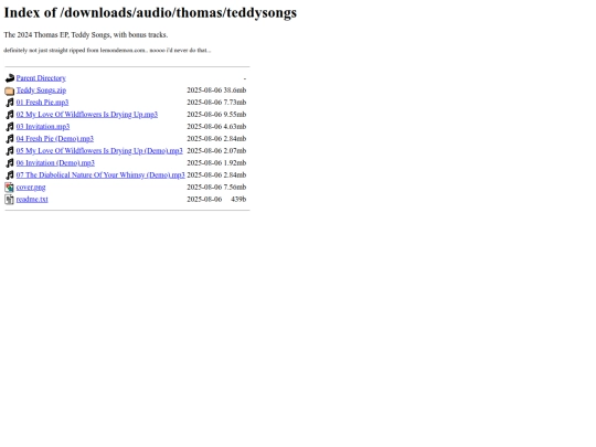 downloads/audio/thomas/teddysongs screenshot
