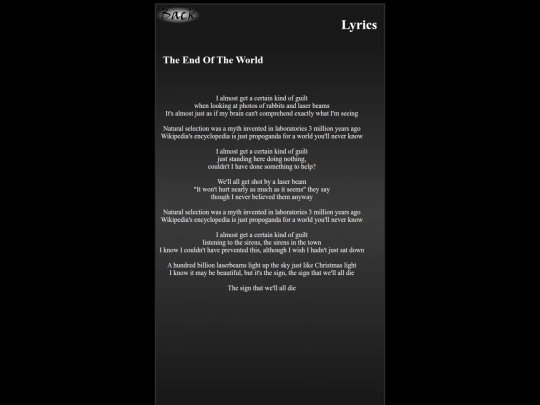 index2/lyrics/worldend screenshot