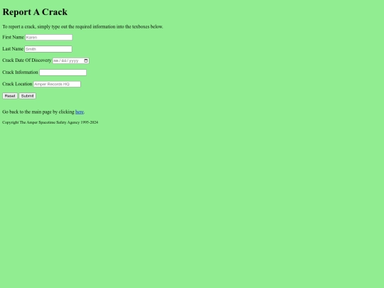 report-a-crack screenshot