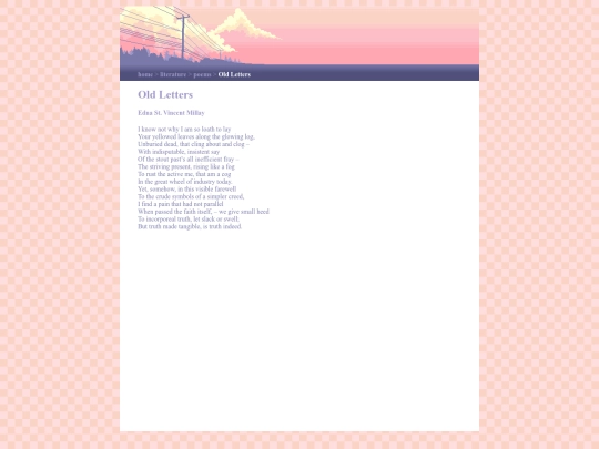 literature/poems/old-letters screenshot