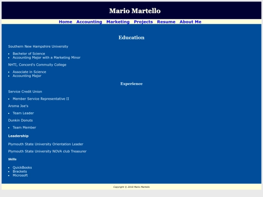 resume screenshot