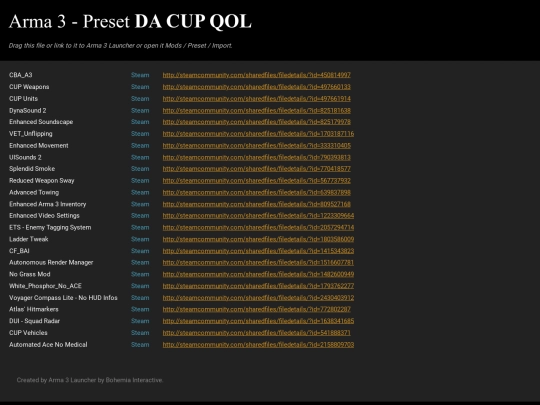 misc/a3mods/Arma 3 Preset DA CUP QOL screenshot