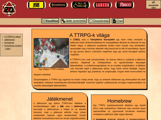 html/fooldal screenshot
