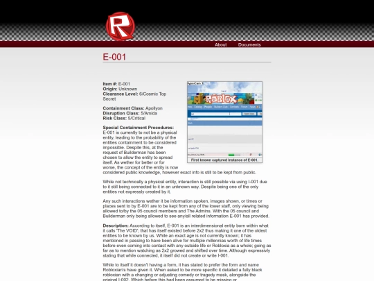 RFA/entity-001 screenshot