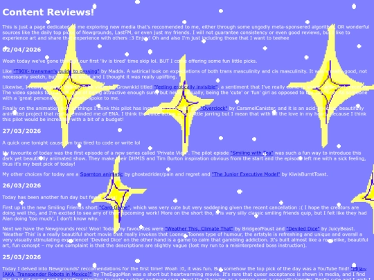 reviews screenshot
