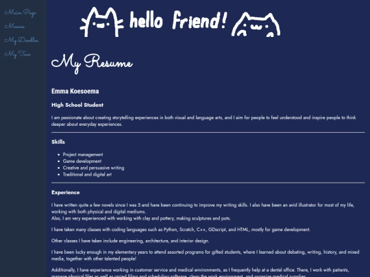 resume screenshot