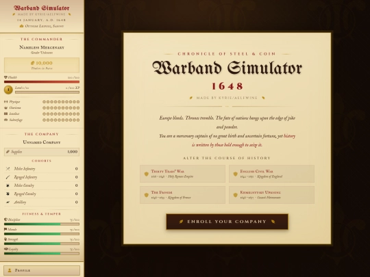 Warband Simulator screenshot