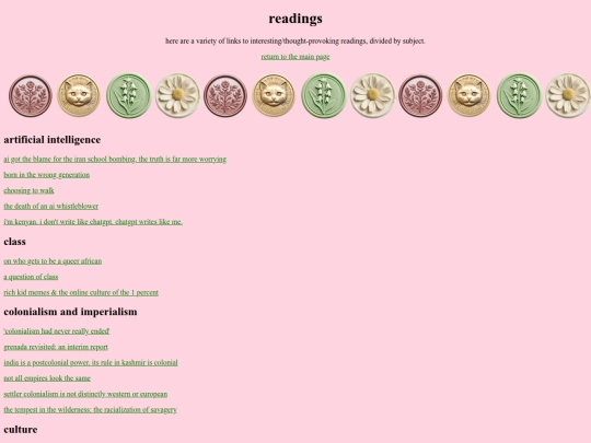 readings screenshot