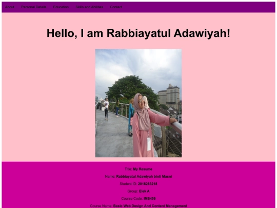 my resume screenshot