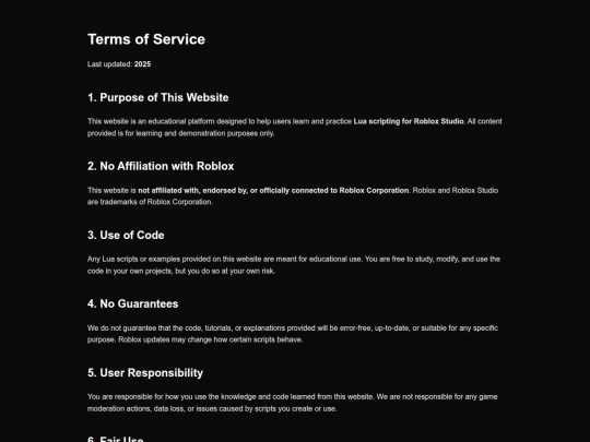 terms screenshot