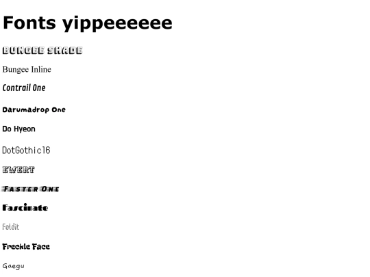 fonts screenshot