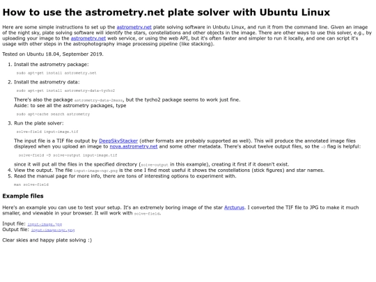 astrometry screenshot