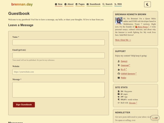 guestbook screenshot