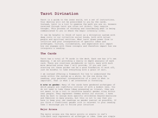 tarot screenshot