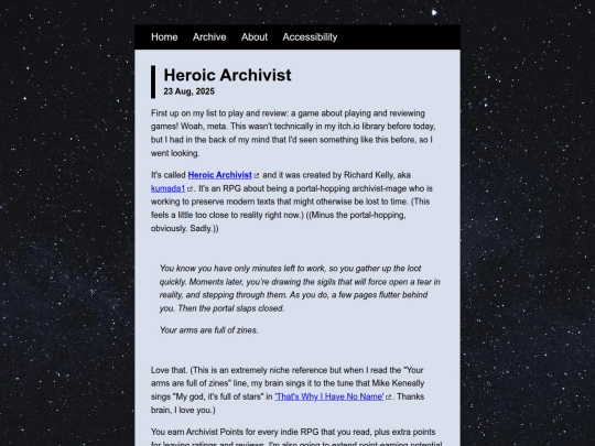 posts/2025-08-23-Heroic-Archivist screenshot