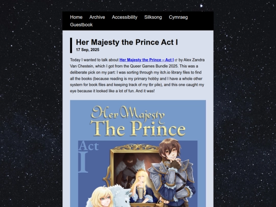 posts/2025-09-17-Her-Majesty-the-Prince-Act-I screenshot