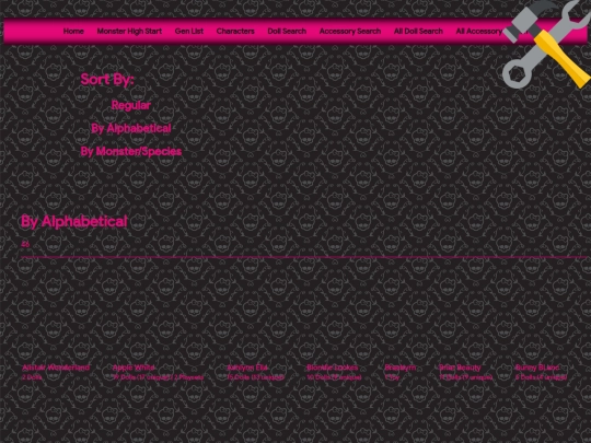 MH/Characters/1Character-List-Alphabetical screenshot