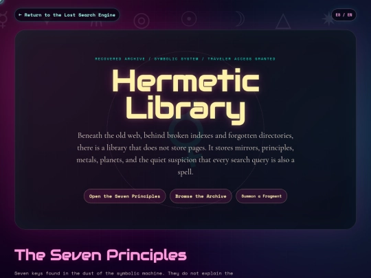 hermetic-library screenshot