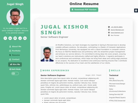 resume screenshot