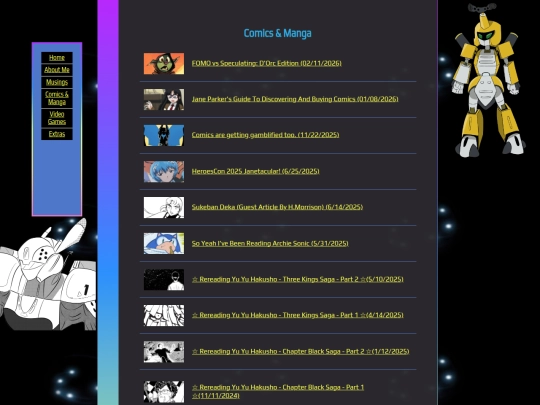 comics/comicsmenu screenshot