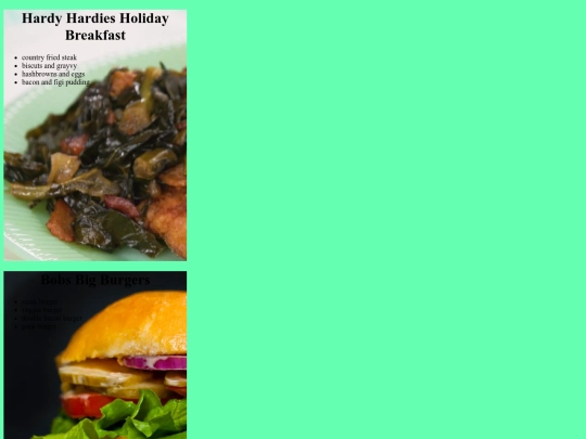 resturaunt assignment screenshot