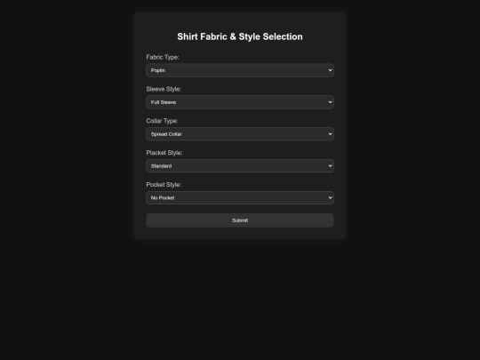 ShirtFabricSelection screenshot