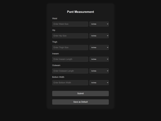 pantmeasurement screenshot