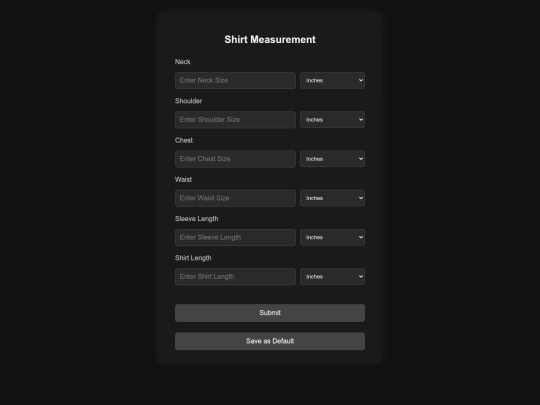 shirtmeasurement screenshot