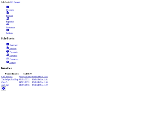 Container/invoices screenshot