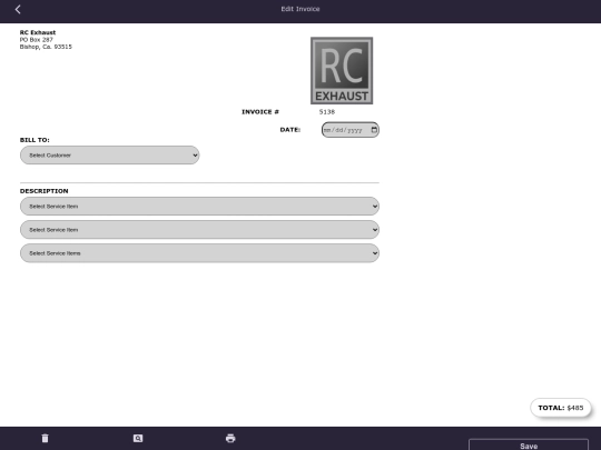 fakeData/invoices/createInvoice screenshot