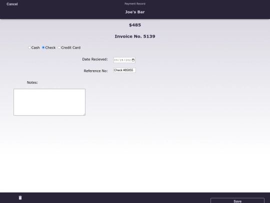 fakeData/payments/JoesBarPayment screenshot