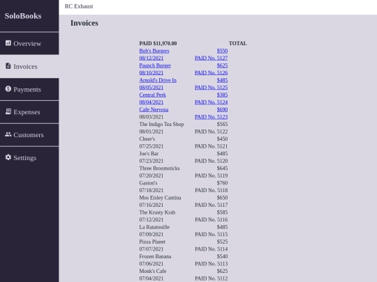 invoicesPaid screenshot