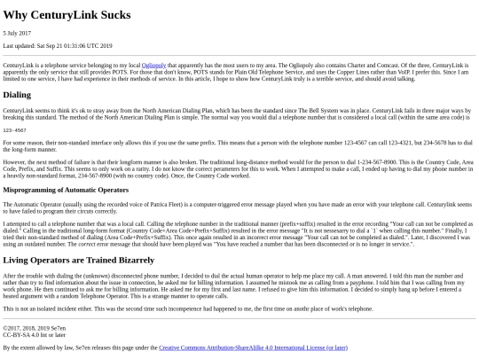 articles/centurylink screenshot