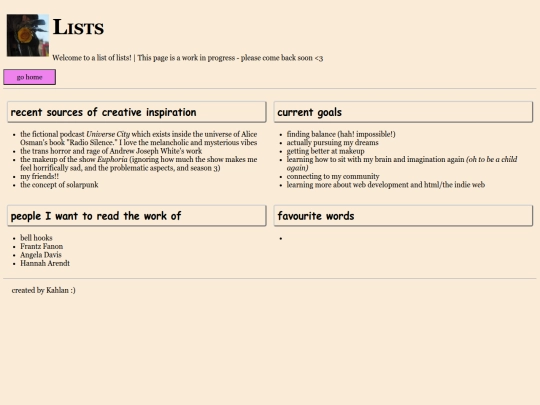 lists screenshot