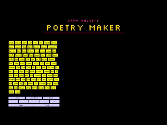arcade/poetrymaker screenshot