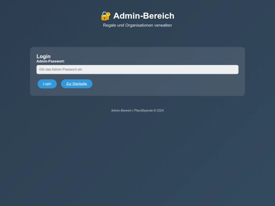 spenden/admin screenshot