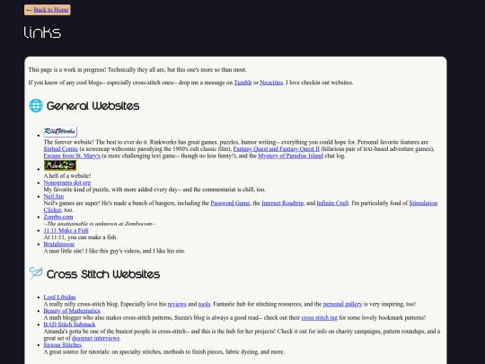 links screenshot
