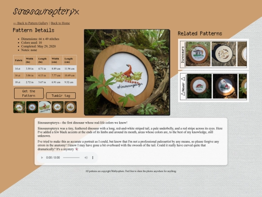 pattern_gallery/sinosauropteryx screenshot