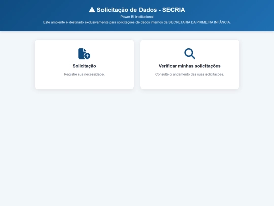 secria/solicitacaodadosinternos screenshot