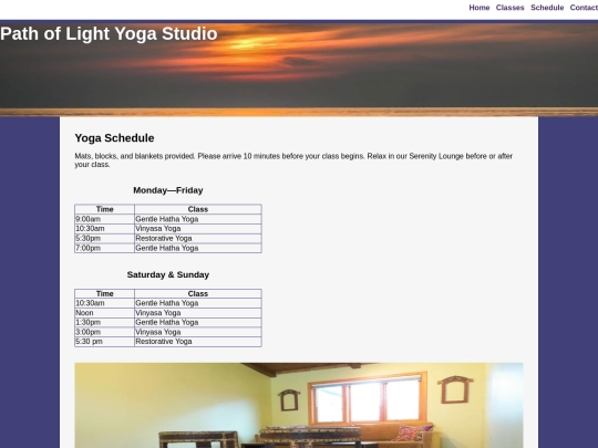 schedule screenshot