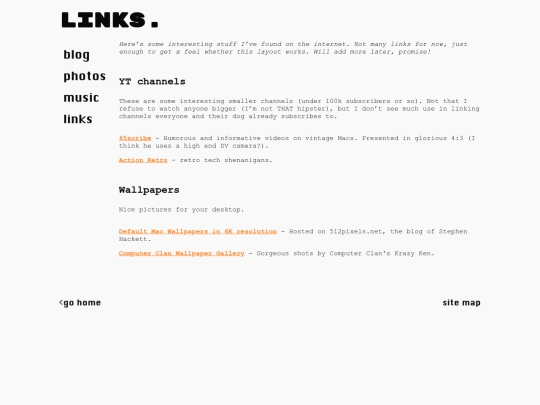 links screenshot