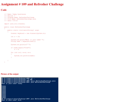 intro/ForLoops/109/RefresherChallenge screenshot