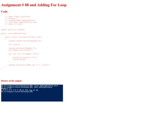 intro/ForLoops/88/AddingForLoop screenshot