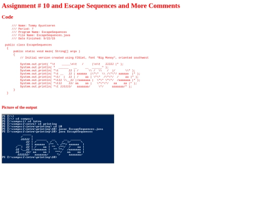 intro/printing/10/EscapeSequences screenshot
