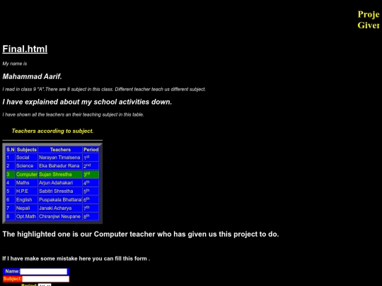 Finalweb screenshot